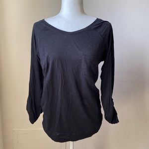 Express Three-quarter Black Top with Front Pocket